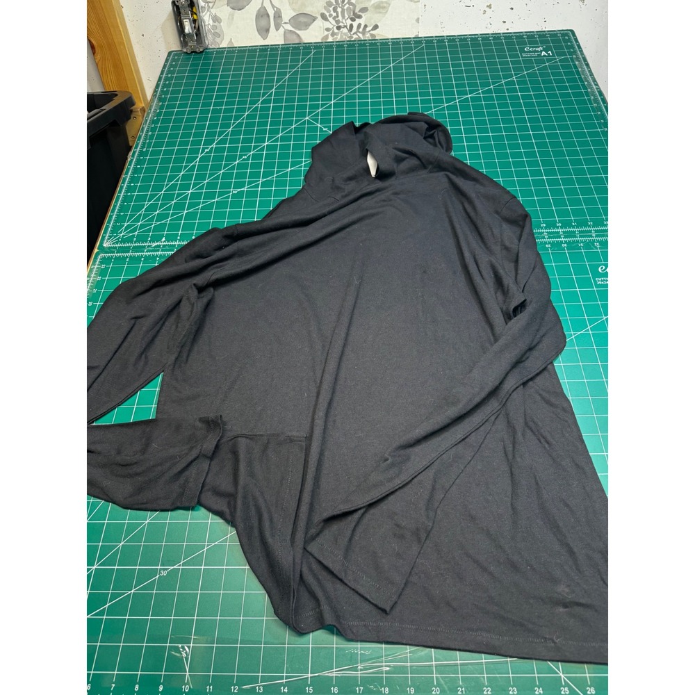 Alternative Apparel Womens Black Lightweight Pullover Hoodie Long Sleeve Top L
